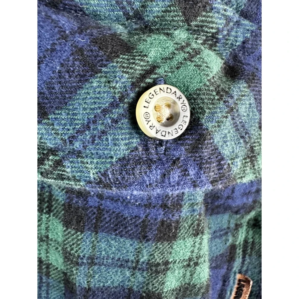 Legendary White Tails The Original Buck Camp Shirt LARGE Plaid‎ Corduroy cuffs